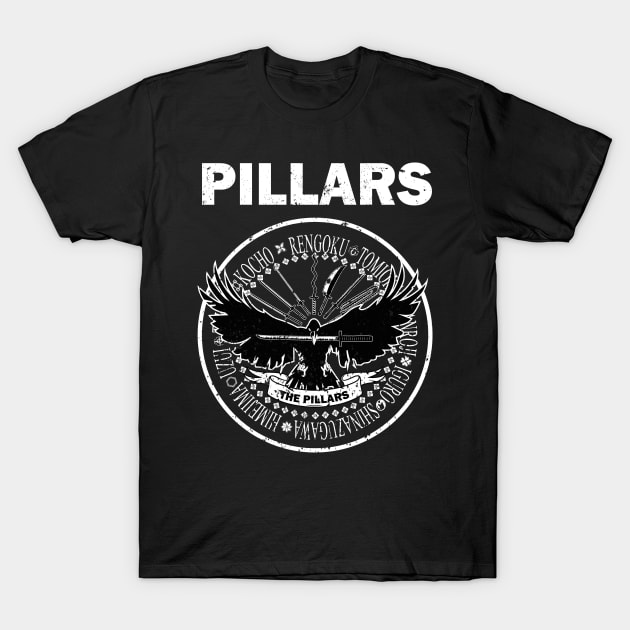 DEMON SLAYER: THE PILLARS LOGO (BLACK) GRUNGE STYLE T-Shirt by FunGangStore